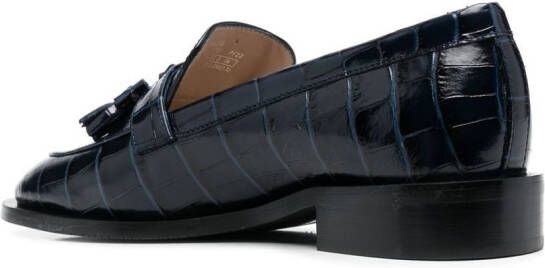 Stuart Weitzman Loafers met krokodillenleer-effect Blauw