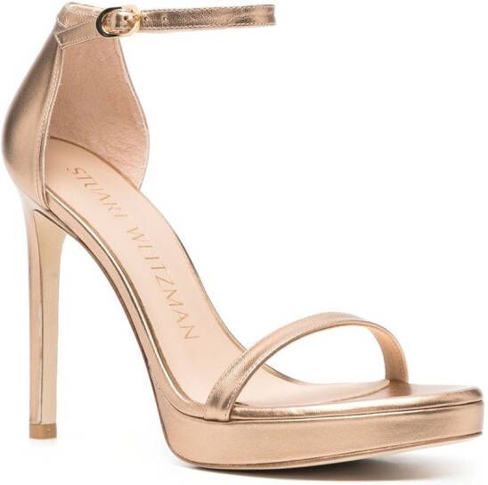 Stuart Weitzman Sandalen Met Metallic Effect Light Gold Schoenennl 4025