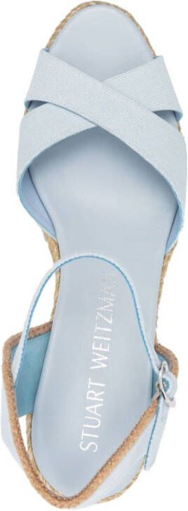 Stuart Weitzman Mirela II 80 mm espadrilles Blauw