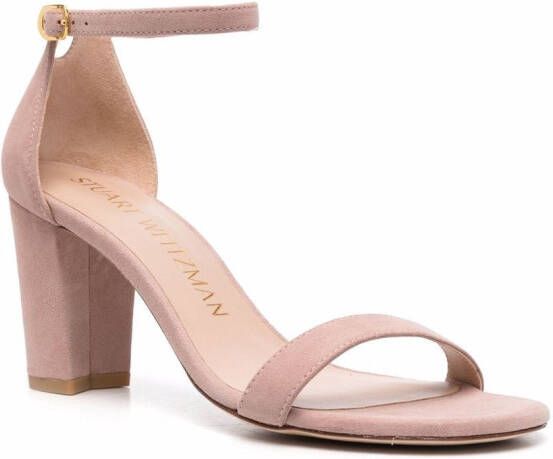 Stuart Weitzman Nearlynude sandalen met blokhak Beige