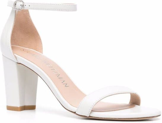 Stuart Weitzman Nearlynude sandalen met blokhak Wit