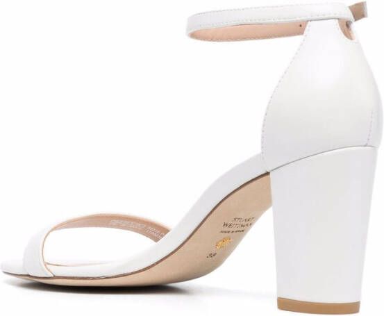 Stuart Weitzman Nearlynude sandalen met blokhak Wit