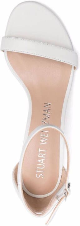 Stuart Weitzman Nearlynude sandalen met blokhak Wit