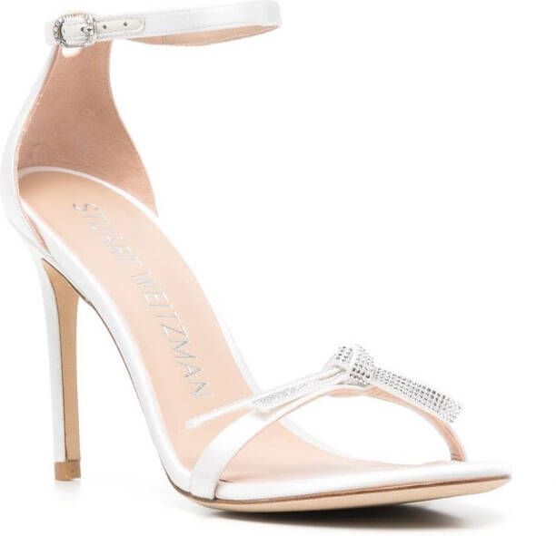 Stuart Weitzman Nudist sandalen met kristallen strik Wit