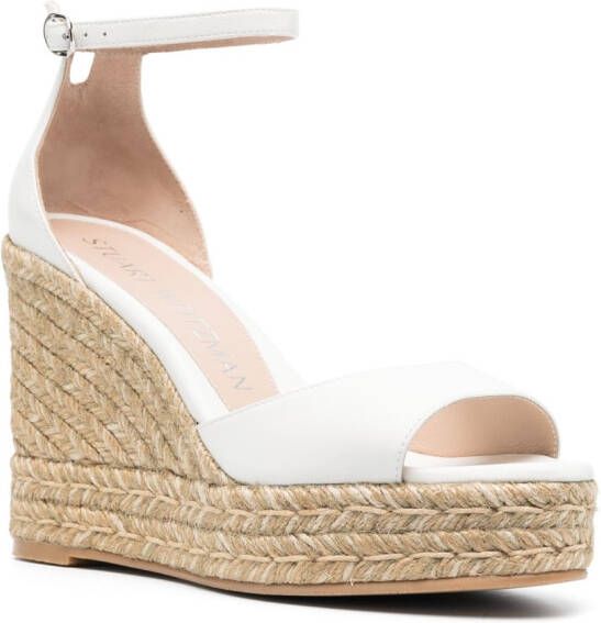 Stuart Weitzman NudistCurve espadrilles met sleehak Wit