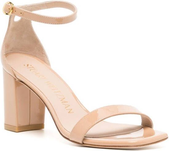 Stuart Weitzman Nudistcurve sandalen met blokhak Beige