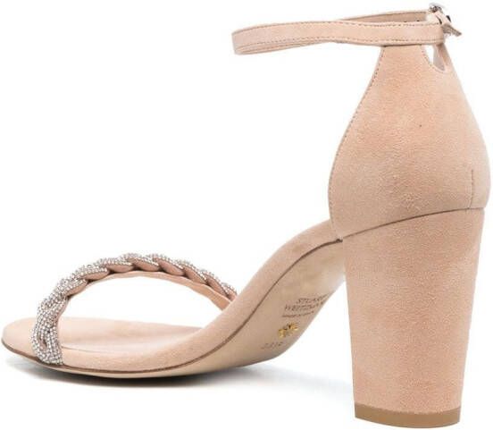 Stuart Weitzman Nudistcurve verfraaide sandalen Beige