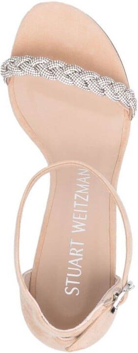 Stuart Weitzman Nudistcurve verfraaide sandalen Beige