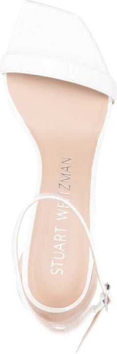 Stuart Weitzman NUNAKEDCURVE sandalen van lakleer Wit