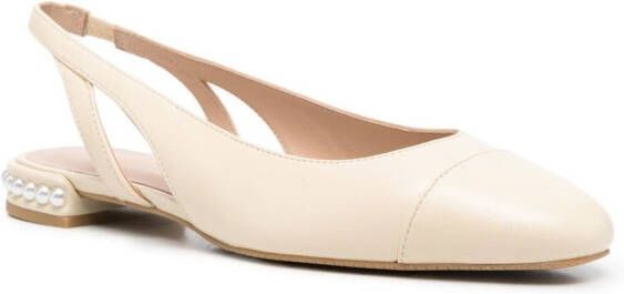 Stuart Weitzman Pearl leren slingback Beige