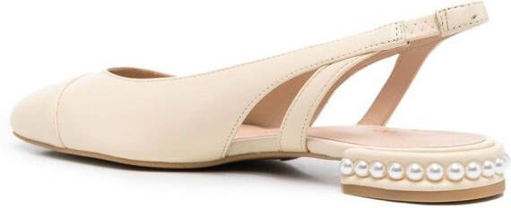 Stuart Weitzman Pearl leren slingback Beige