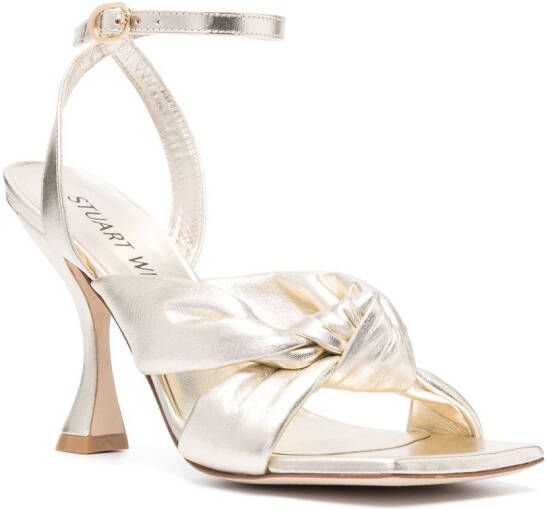 Stuart Weitzman Playa sandalen met enkelbandje Goud