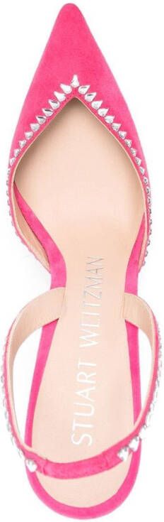 Stuart Weitzman Pumps met stras Roze