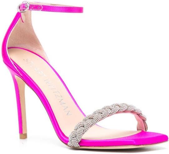 Stuart Weitzman Sandalen met gevlochten bandje Roze