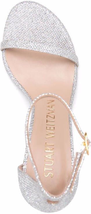 Stuart Weitzman Sandalen met glitter Zilver