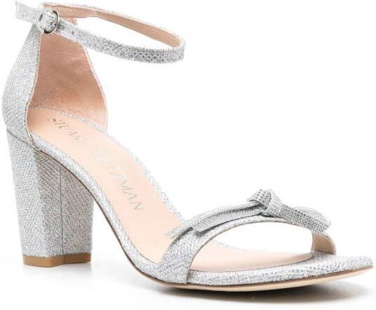 Stuart Weitzman Sandalen met glitter Zilver