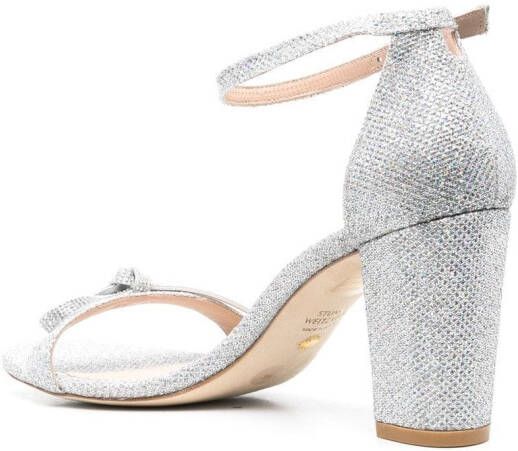 Stuart Weitzman Sandalen met glitter Zilver