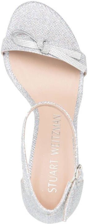 Stuart Weitzman Sandalen met glitter Zilver