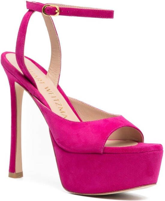 Stuart Weitzman Sandalen met plateauzool Roze