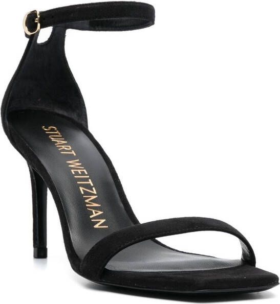 Stuart Weitzman Slide leren sandalen Zwart