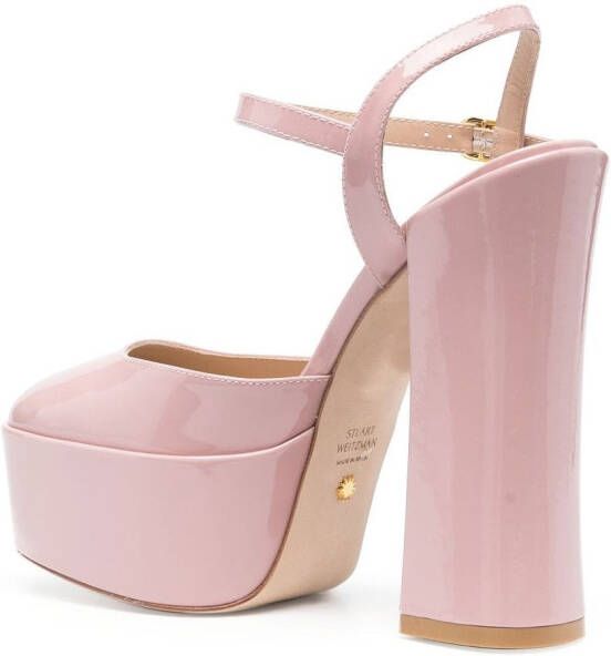 Stuart Weitzman Skyhi pumps met plateauzool Roze