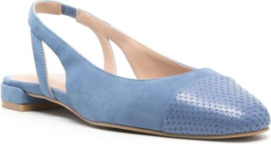 Stuart Weitzman Sleek leren slingback pumps Blauw