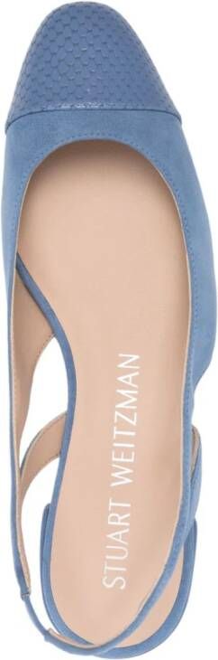 Stuart Weitzman Sleek leren slingback pumps Blauw