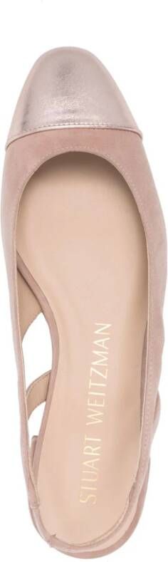 Stuart Weitzman Sleek leren slingback pumps Roze