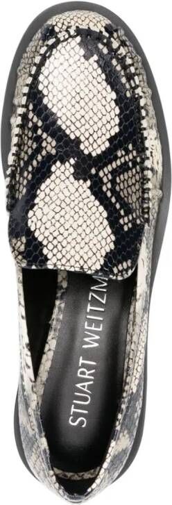 Stuart Weitzman Loafers met slangenleer-effect Grijs