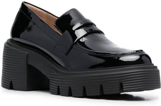 Stuart Weitzman Soho loafers met plateauzool Zwart