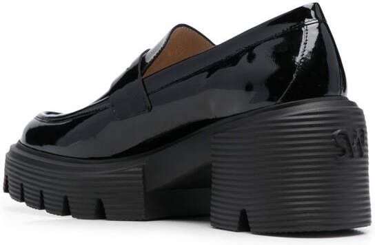 Stuart Weitzman Soho loafers met plateauzool Zwart