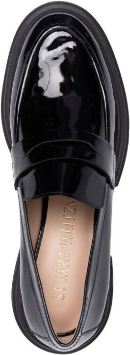 Stuart Weitzman Soho loafers met plateauzool Zwart