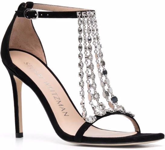 Stuart Weitzman Stardust sandalen verfraaid met kristallen Zwart