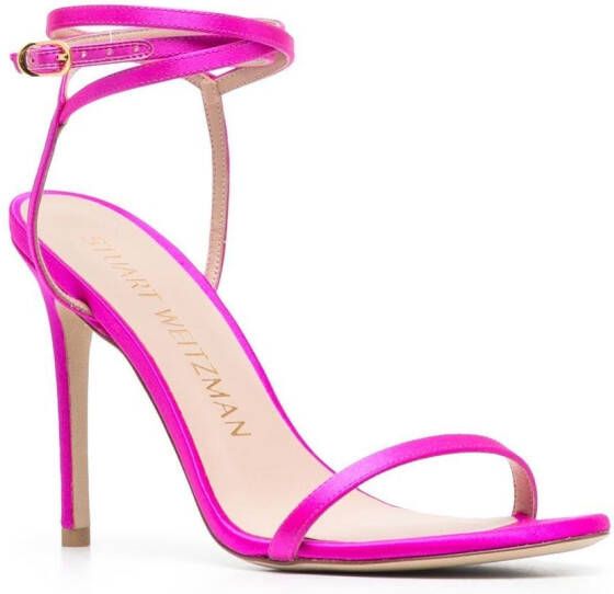 Stuart Weitzman Stiletto leren sandalen Roze