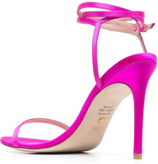 Stuart Weitzman Stiletto leren sandalen Roze