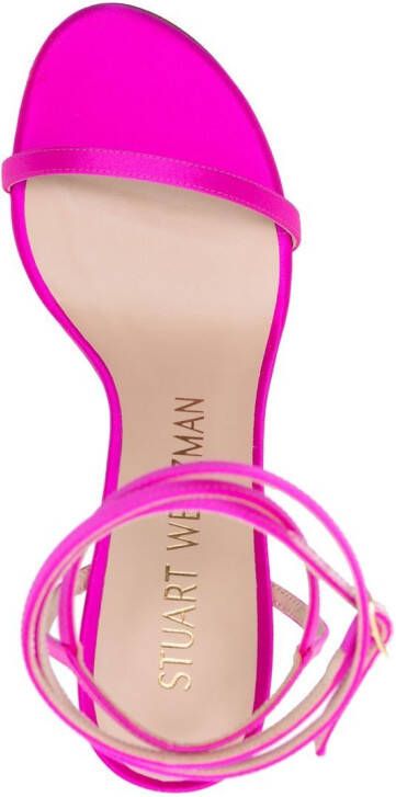 Stuart Weitzman Stiletto leren sandalen Roze