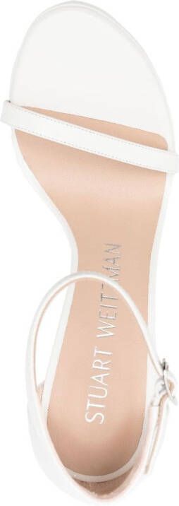 Stuart Weitzman Stiletto leren sandalen Wit