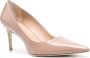 Stuart Weitzman Stuart 75 mm leren pumps Beige - Thumbnail 2