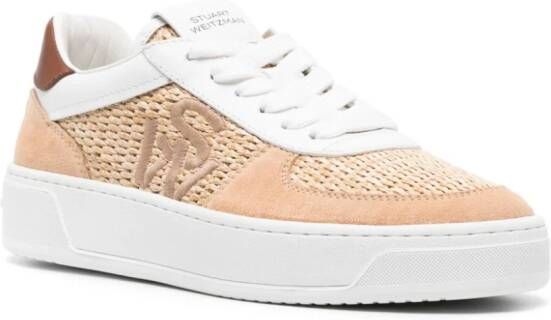 Stuart Weitzman SW Courtside raffia sneakers Beige