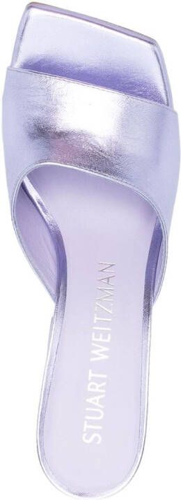 Stuart Weitzman Flow metallic muiltjes Paars