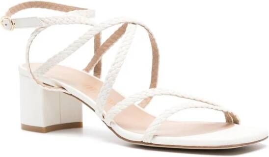 Stuart Weitzman Wovette 60 mm leren sandalen Beige