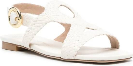 Stuart Weitzman Wovette leren sandalen Wit