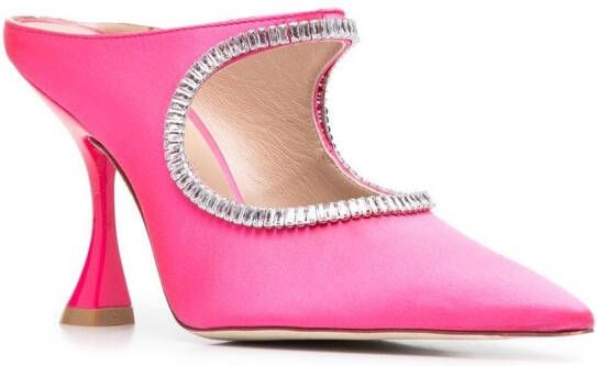 Stuart Weitzman XCurve Crystal muiltjes Roze