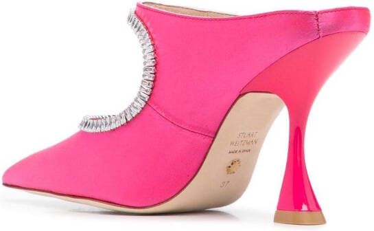 Stuart Weitzman XCurve Crystal muiltjes Roze