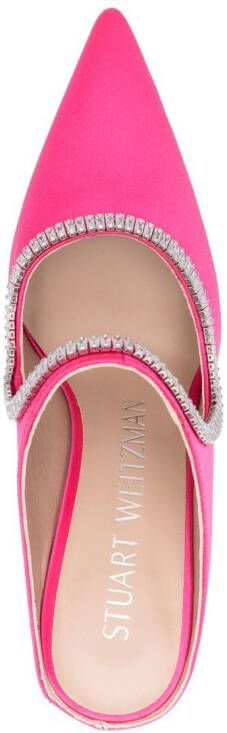 Stuart Weitzman XCurve Crystal muiltjes Roze