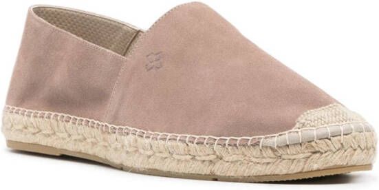 Tagliatore Suède espadrilles met logo-reliëf Bruin