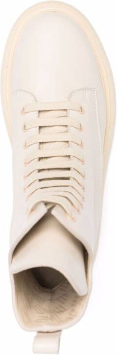 The Attico Leren veterlaarzen Beige