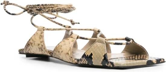 The Attico René leren sandalen Beige