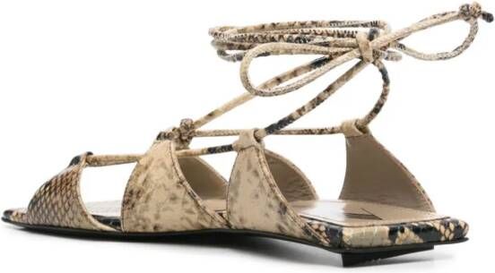 The Attico René leren sandalen Beige