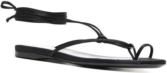 The Attico Sandalen met wikkelstijl Zwart